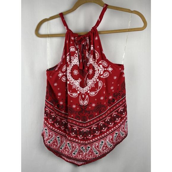 Lot of Two Red & Green Handkerchief Halter Tops Womens Size XS NWT - Picture 1 of 8